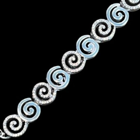 Brighton Sterling Silver Swirl Link Bracelet (RETIRED) - LNC - Picture 5 of 9
